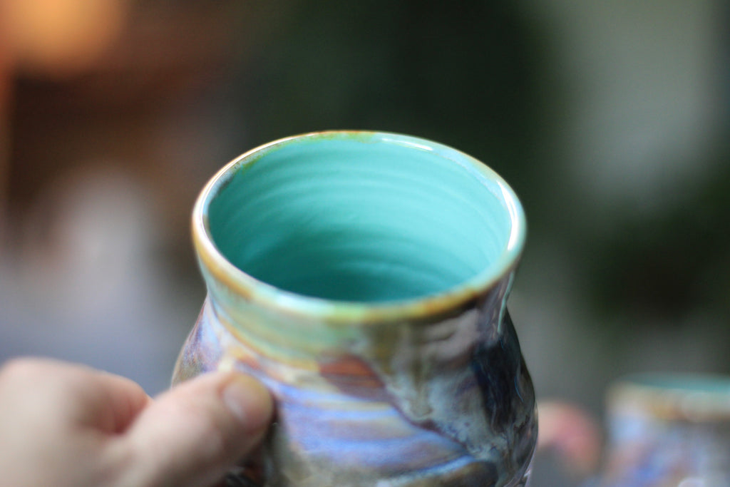 02-E Chaos Barely Flared Textured Divot Mug, 21 oz. (This listing is for one mug)