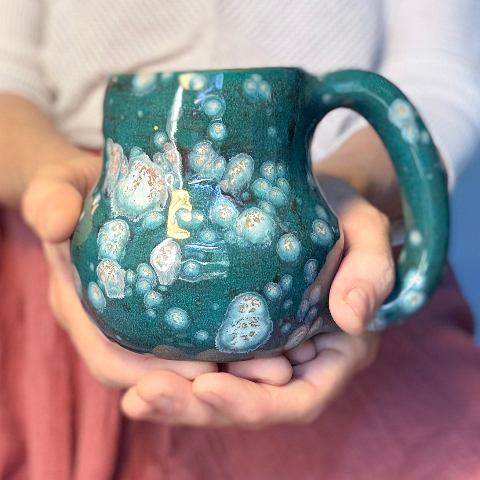 22-F Turquoise PROTOTYPE Mid Mod Mug, 16 oz.