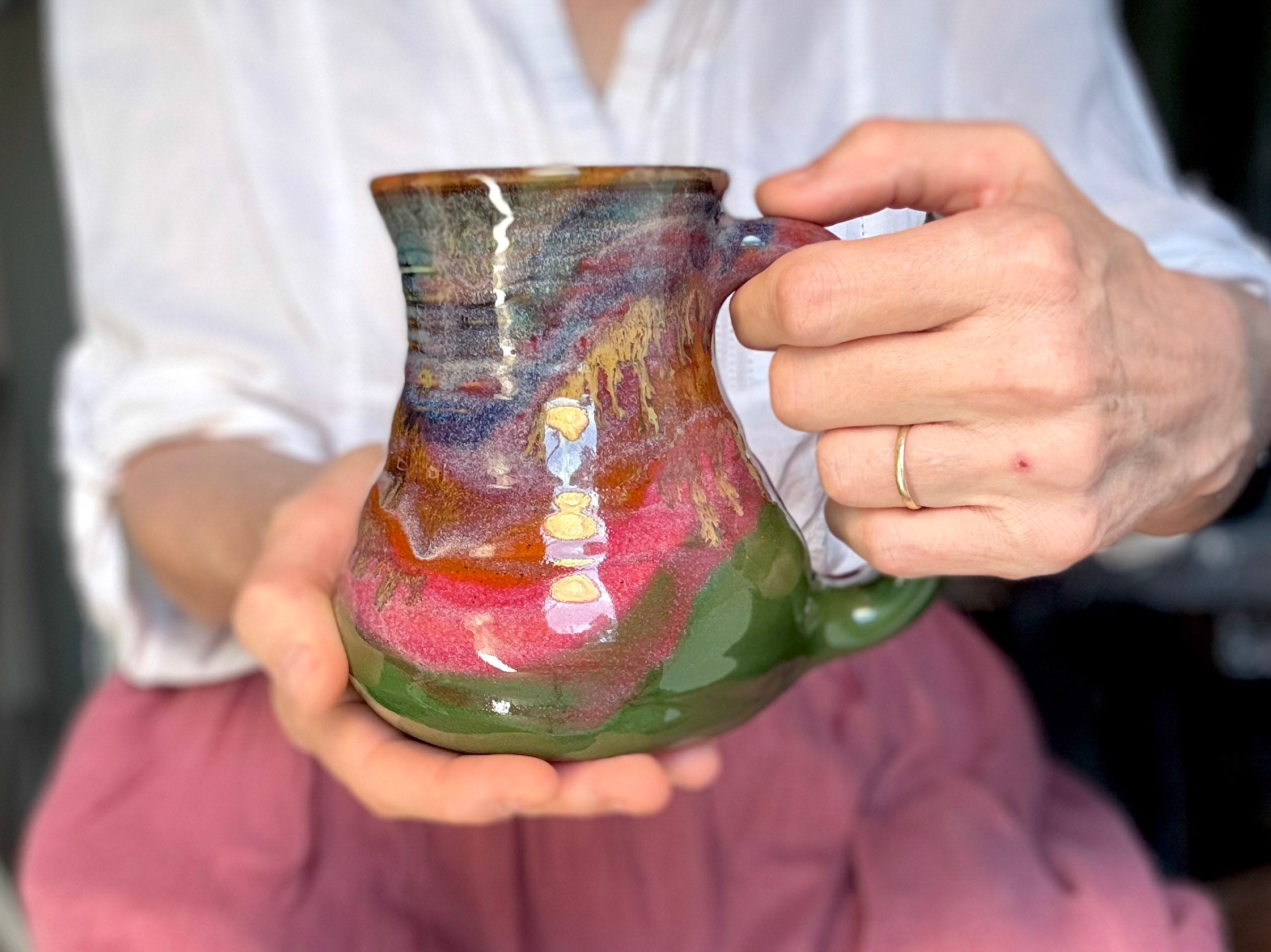 22-D Rainbow PROTOTYPE Textured Flared Mug - MINOR MISFIT, 20 oz. - 10% off