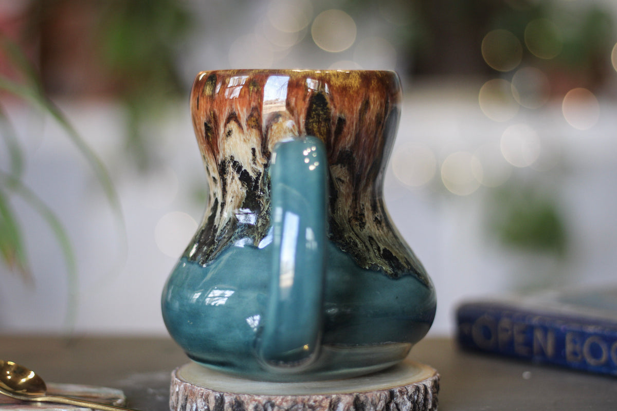 23-D Molten Cheetah Squat Acorn Gourd Mug, 23 oz.