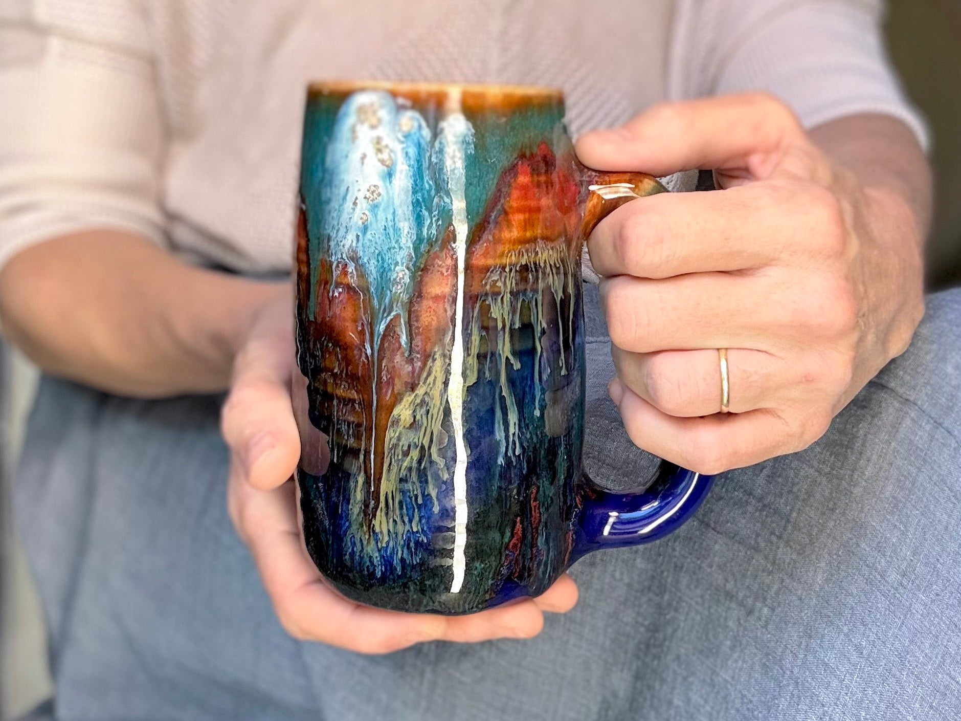 23-C Rainbow Valley Variation Textured Stein Mug - ODDBALL, 20 oz. - 20% off