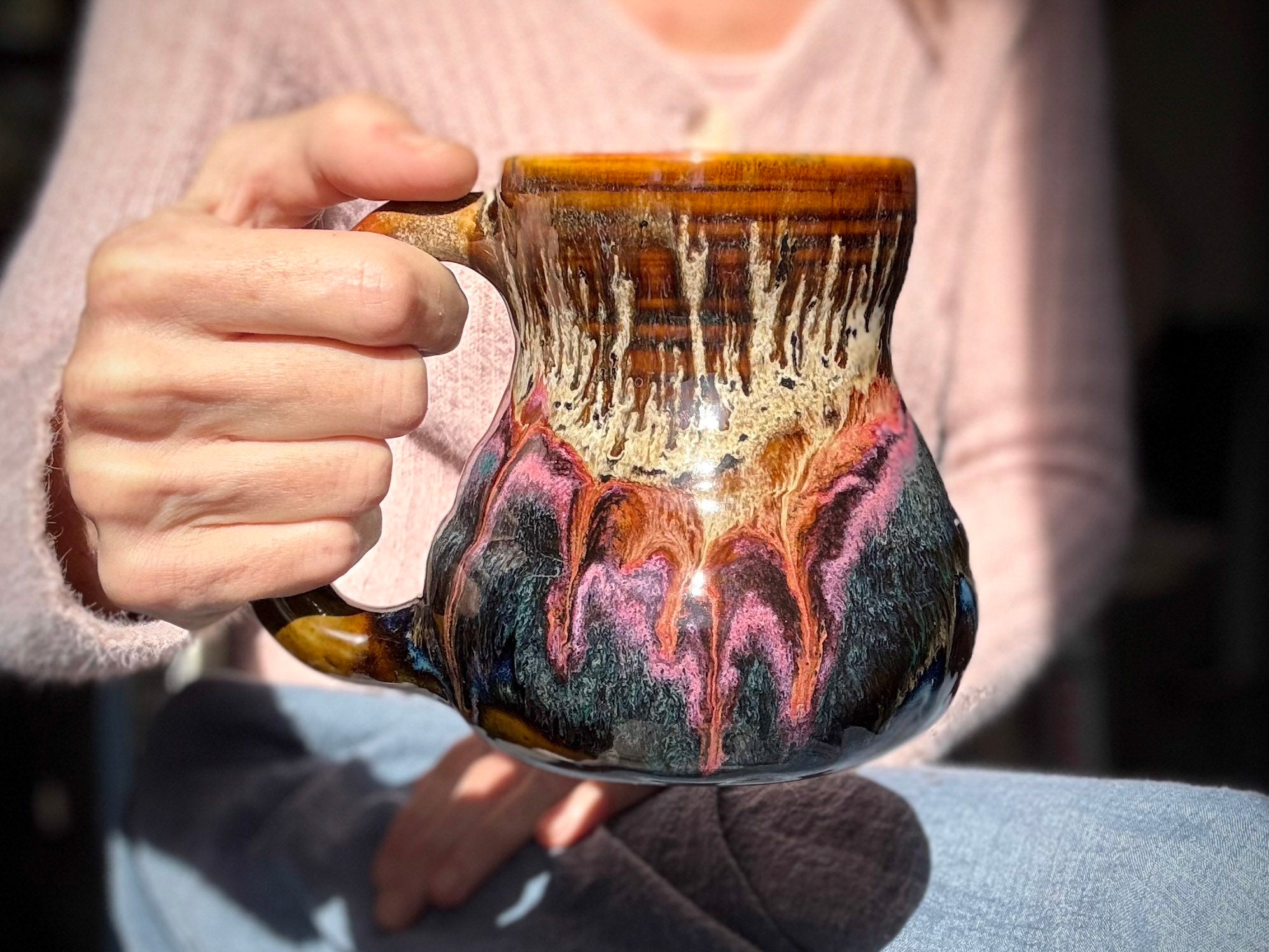 03-B Molten Cheetah Textured Mug, 19 oz.