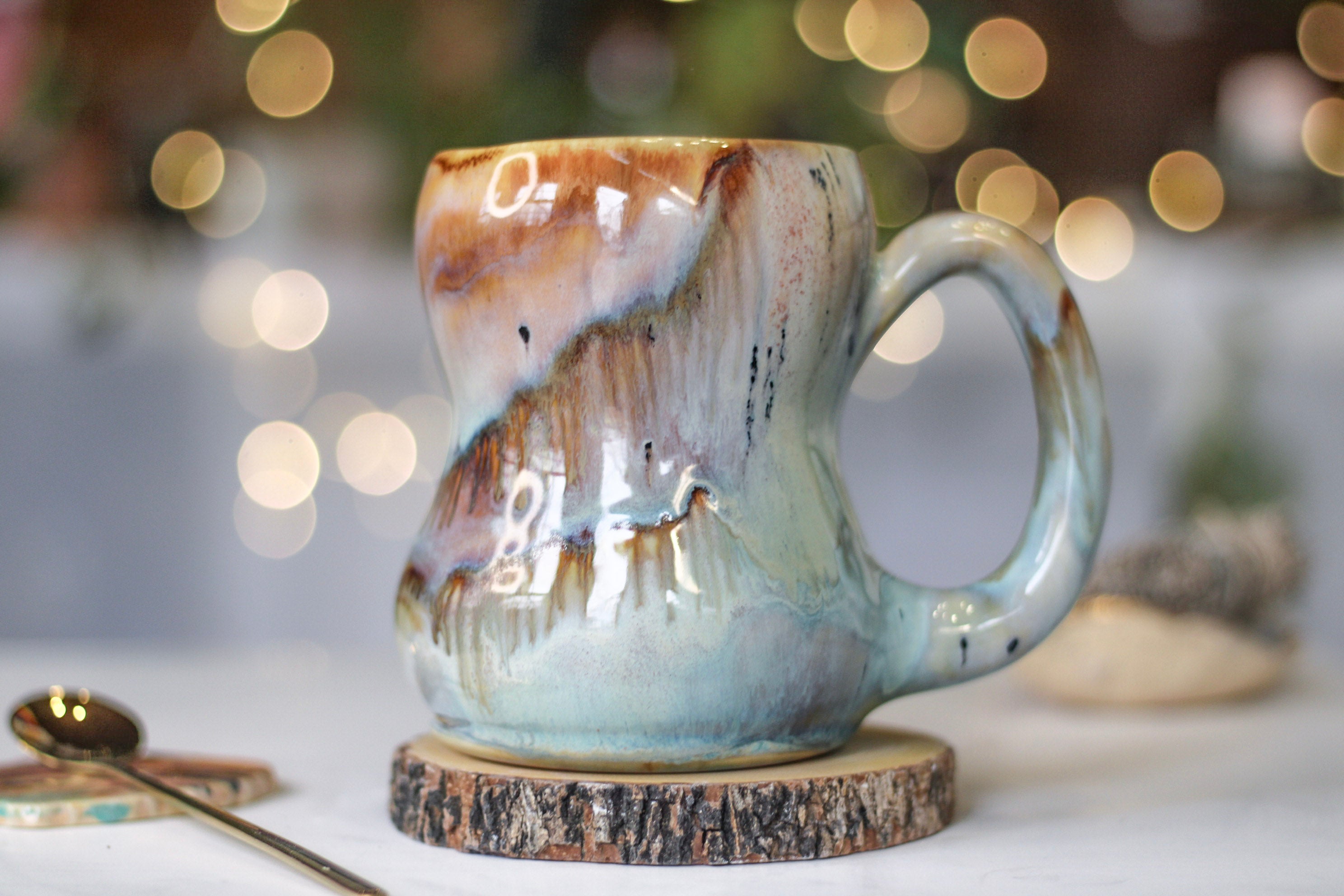 03-B Soft Earth Series PROTOTYPE Acorn Gourd Mug, 20 oz.