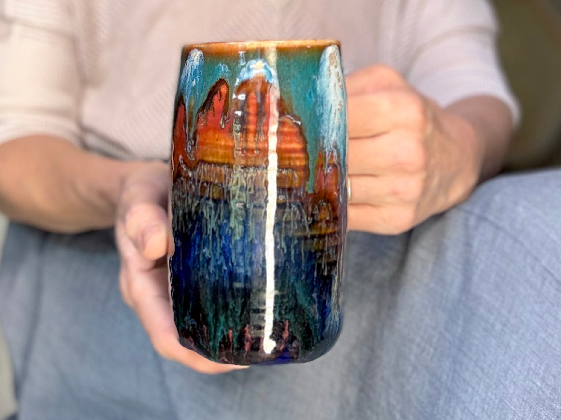 23-C Rainbow Valley Variation Textured Stein Mug - ODDBALL, 20 oz. - 20% off