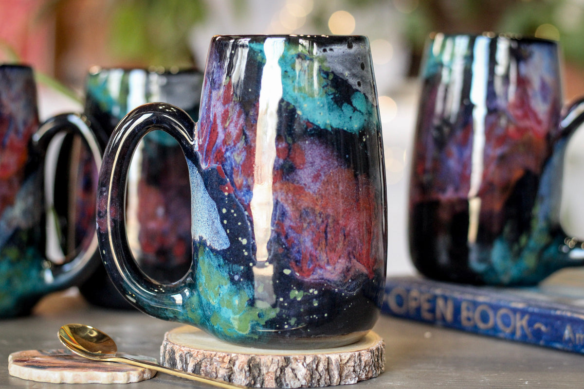 24-B Rainbow Stellar Mug - MINOR MISFIT, 25 oz. - 10% off (This listing is for one mug)