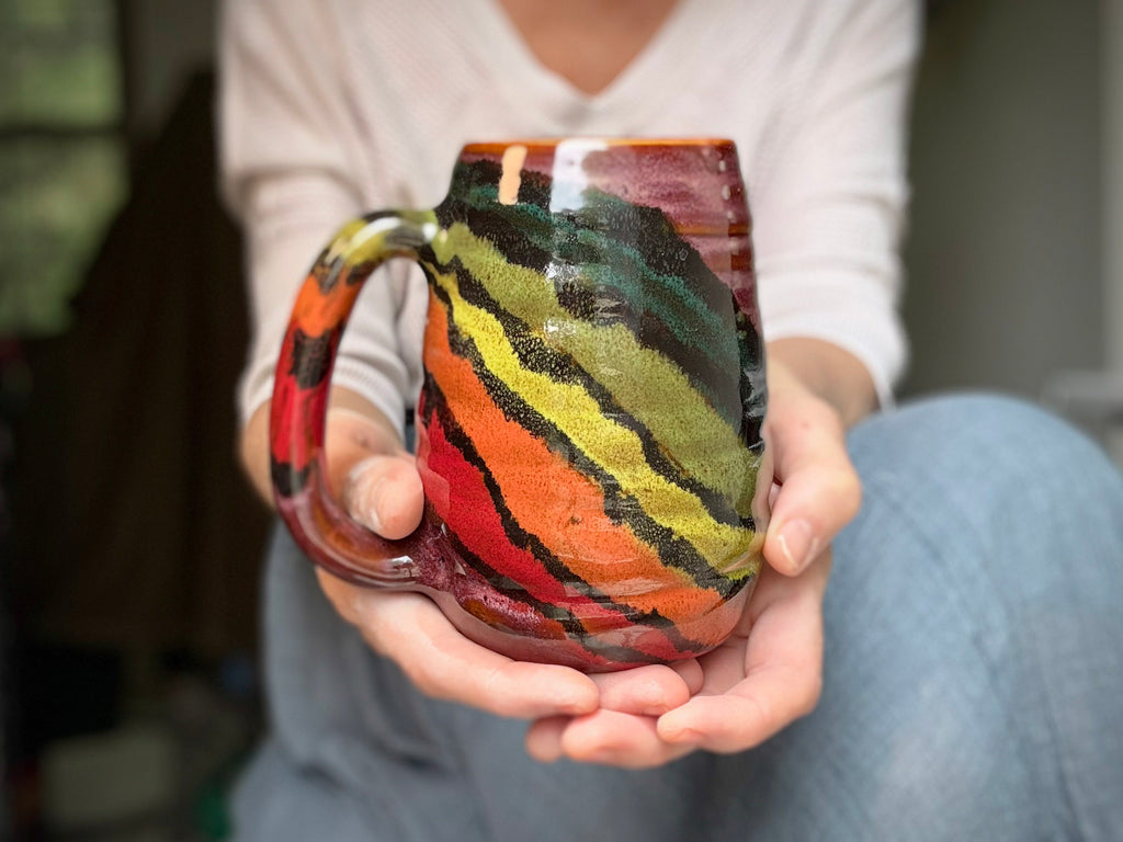24-D Rainbow Family Variation Swirly Mug, 24 oz.