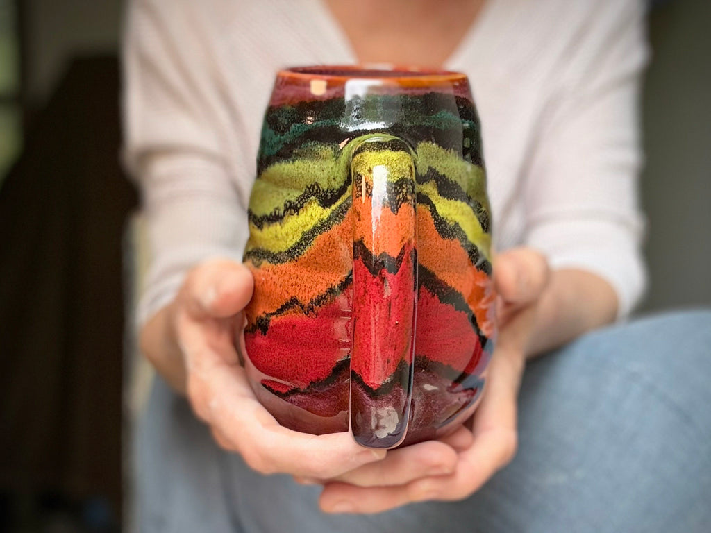 24-D Rainbow Family Variation Swirly Mug, 24 oz.