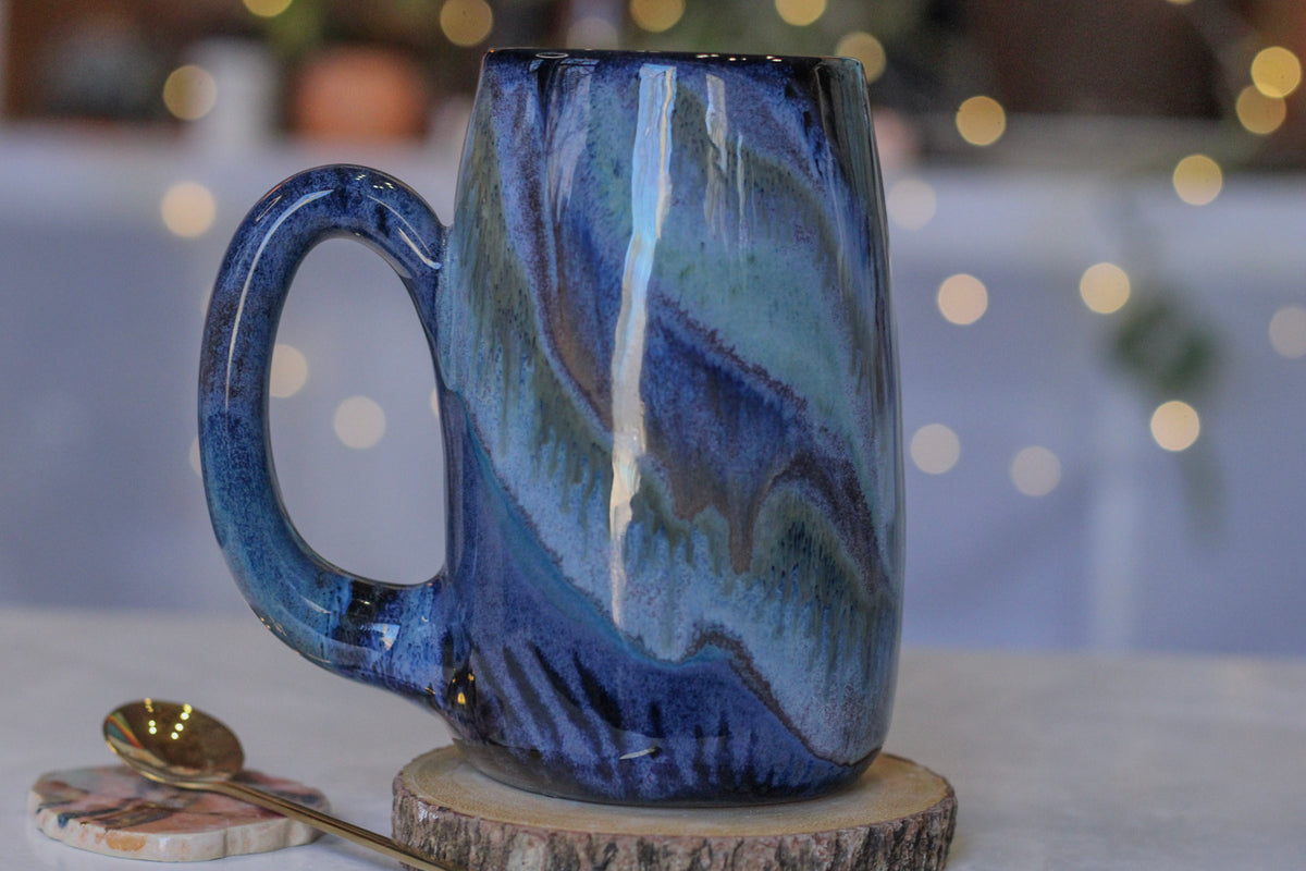 22-B Soft Earth Series Blue/Black PROTOTYPE Mug - MINOR MISFIT, 23 oz. - 10% off