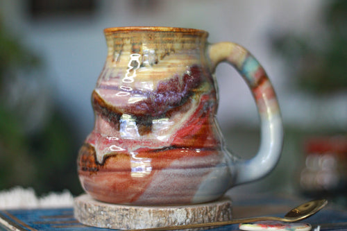 01-D High Desert  PROTOTYPE Barely Flared Textured Divot Mug - TOP SHELF, 18 oz.