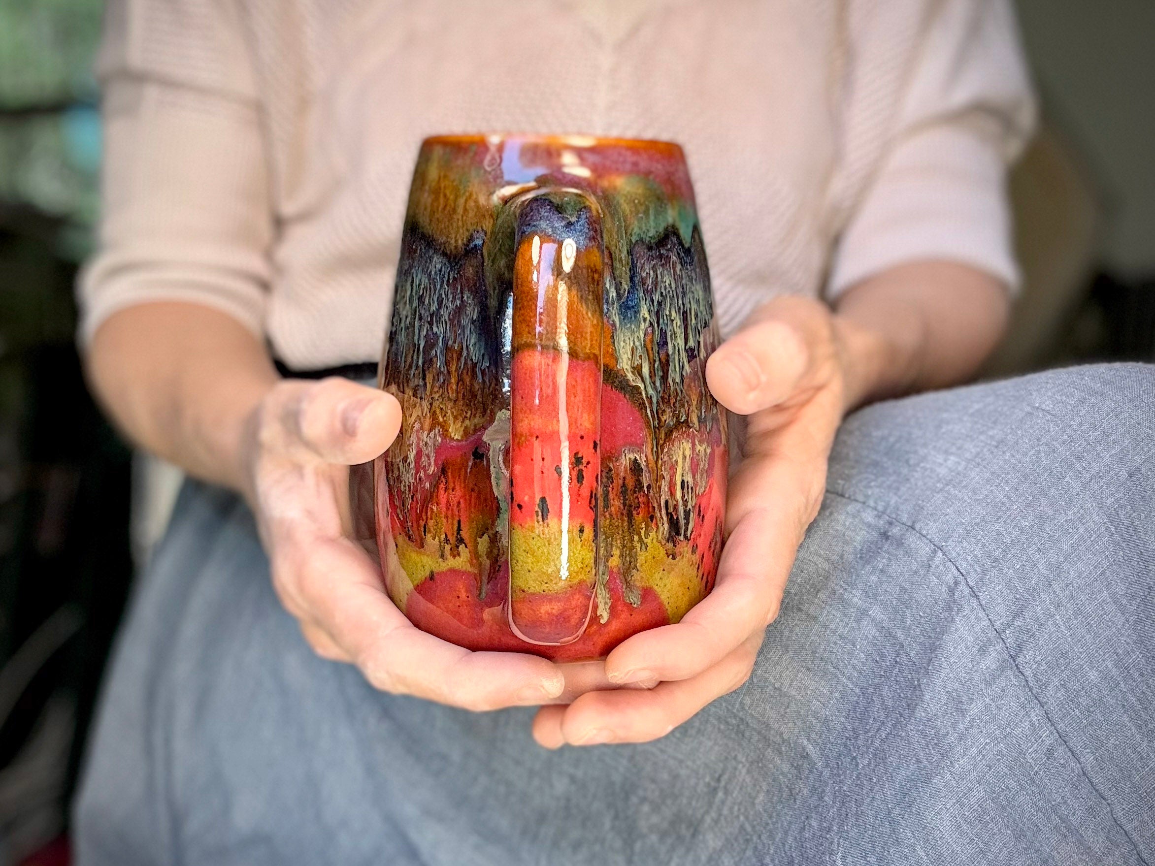 03-B Rainbow Strata Mug - TOP SHELF, 24 oz.