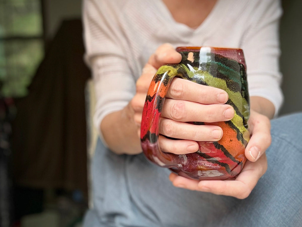 24-D Rainbow Family Variation Swirly Mug, 24 oz.