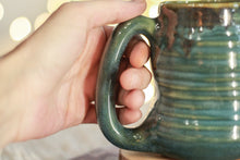 Load image into Gallery viewer, 19-F Simply Turquoise Notched Textured Divot Mug, 14 oz.