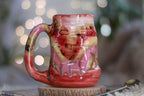 14-E Red EXPERIMENT Textured Divot Mug, 16 oz.