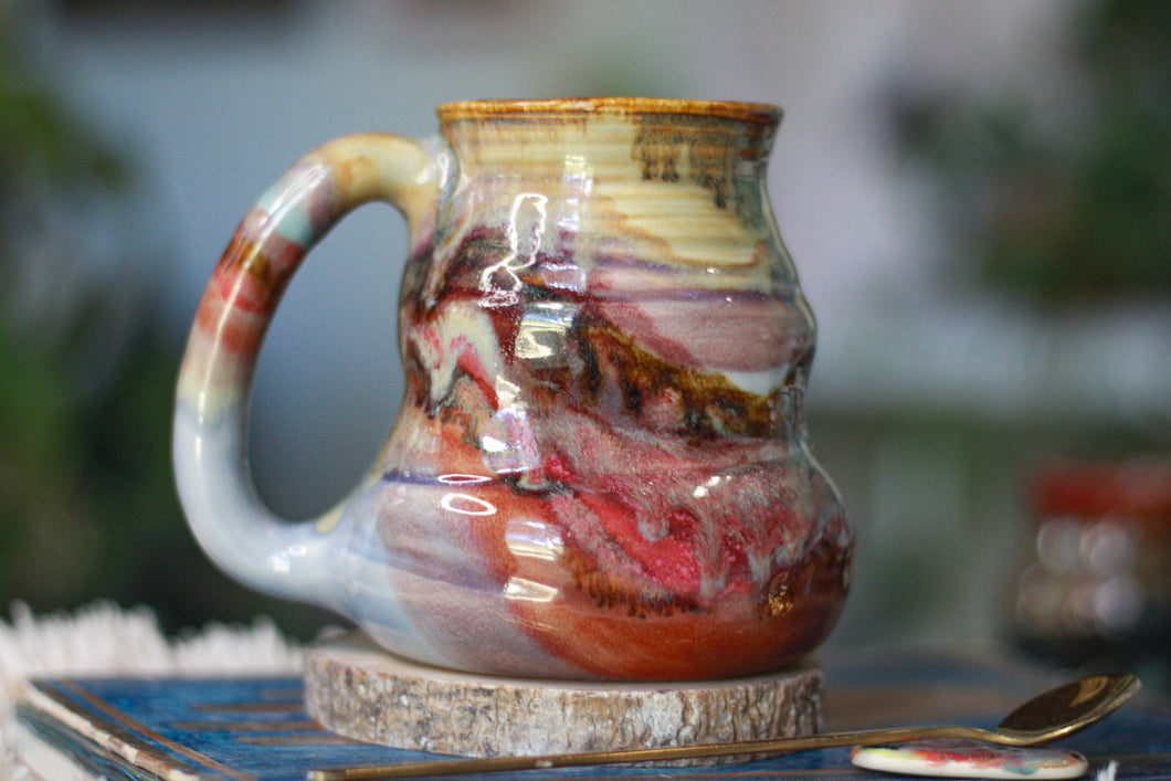 01-D High Desert  PROTOTYPE Barely Flared Textured Divot Mug - TOP SHELF, 18 oz.