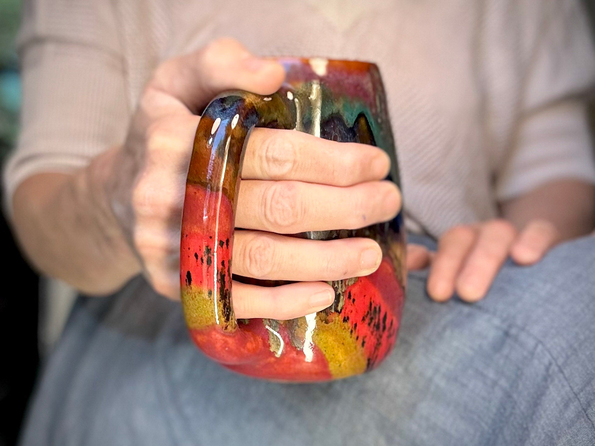 03-B Rainbow Strata Mug - TOP SHELF, 24 oz.