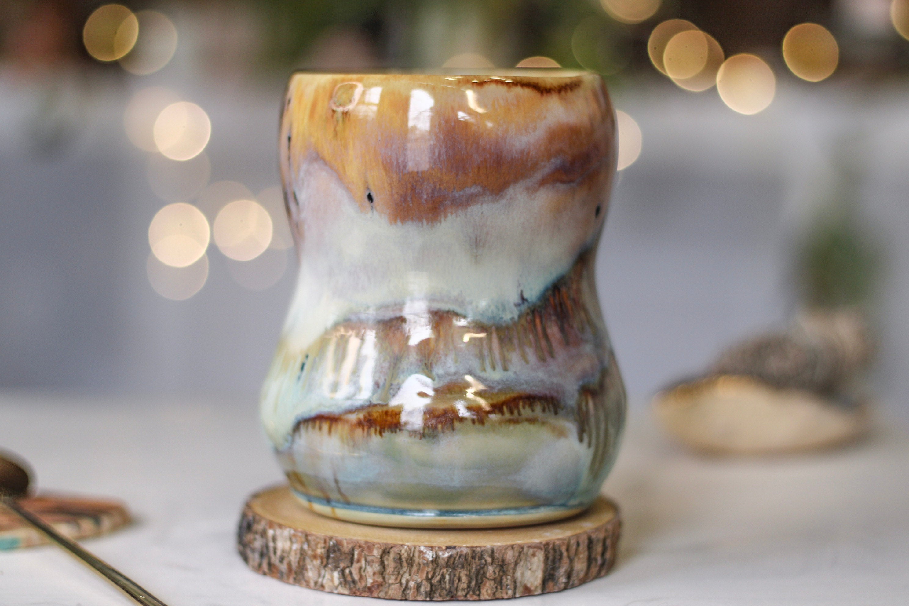 03-B Soft Earth Series PROTOTYPE Acorn Gourd Mug, 20 oz.