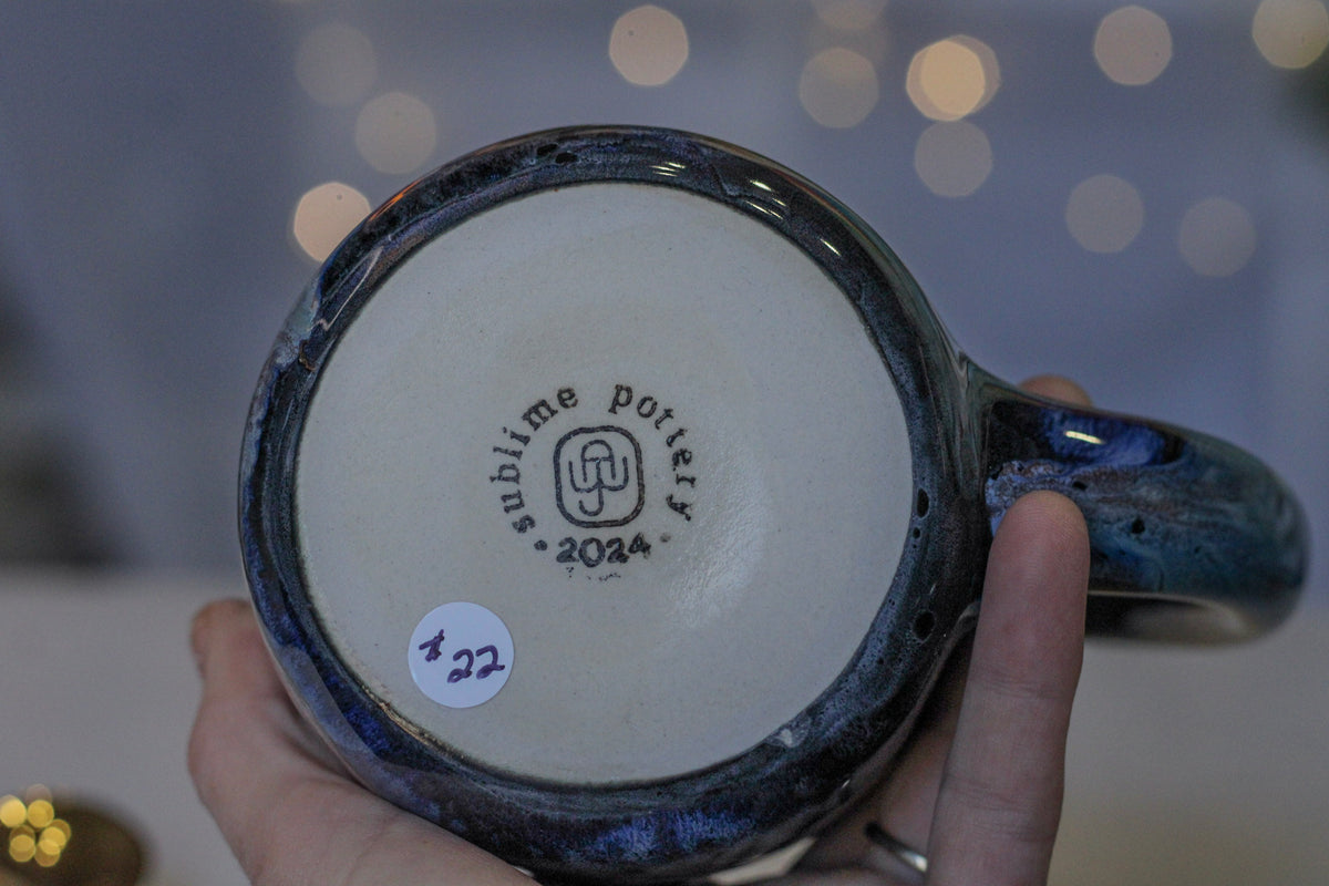 22-B Soft Earth Series Blue/Black PROTOTYPE Mug - MINOR MISFIT, 23 oz. - 10% off