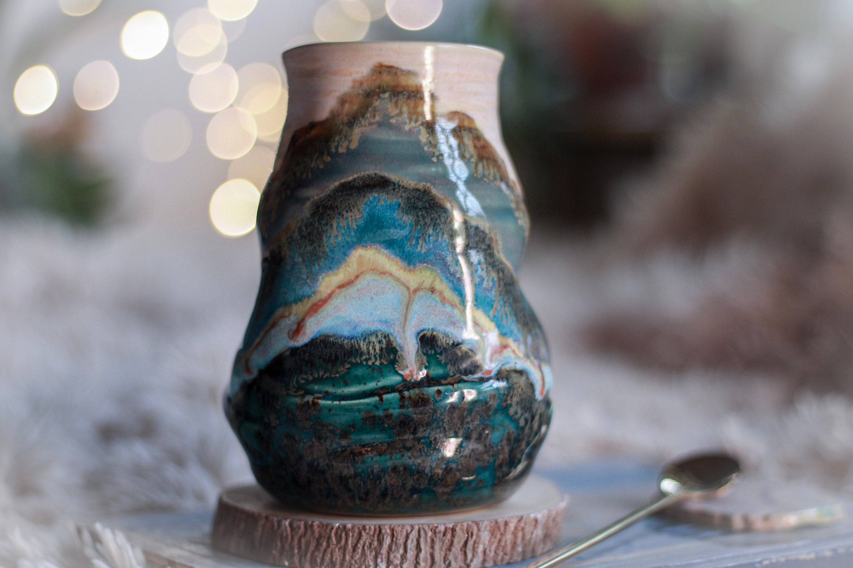 01-A Smoky Mountain Textured Barely Flared Mug - TOP SHELF MISFIT, 22 oz.