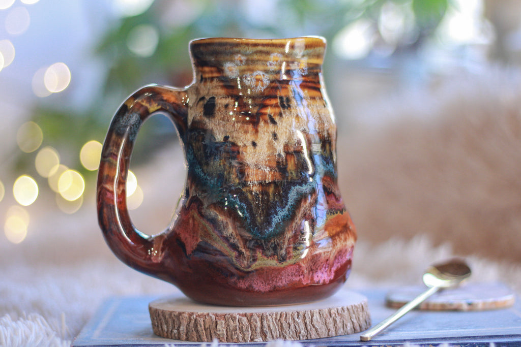 01-B+ Desert Oasis Barely Flared Textured Divot Mug - TOP SHELF NEXT LEVEL, 21 oz.
