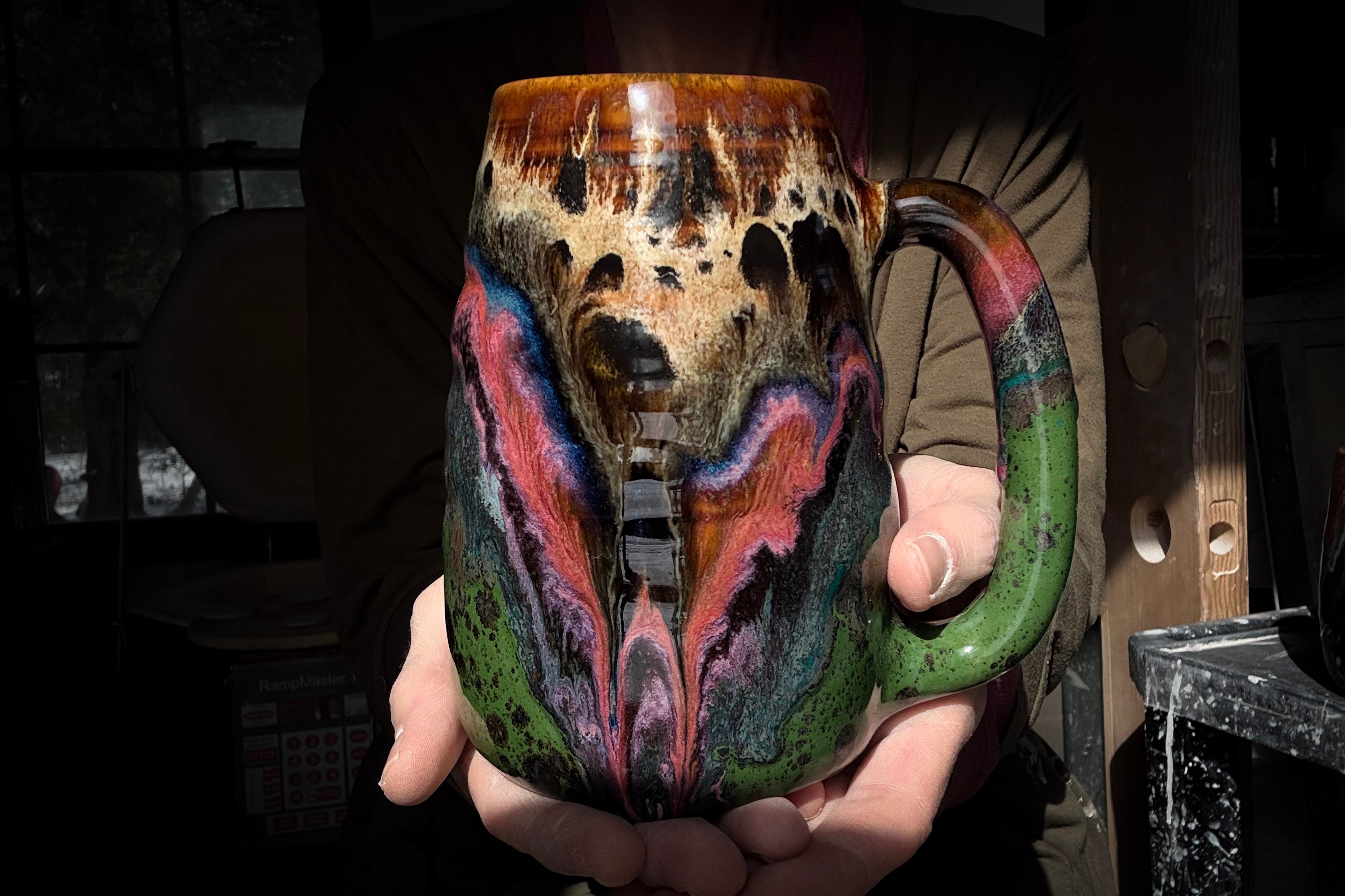 01-B Molten Cheetah Textured Mug - TOP SHELF MISFIT, 27 oz.