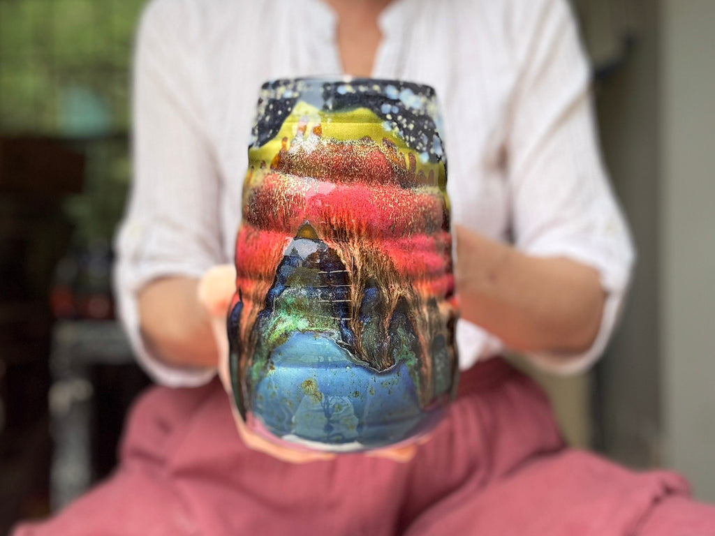 01-A+ Starry Night Swirly Mug - TOP SHELF NEXT LEVEL, 28 oz.
