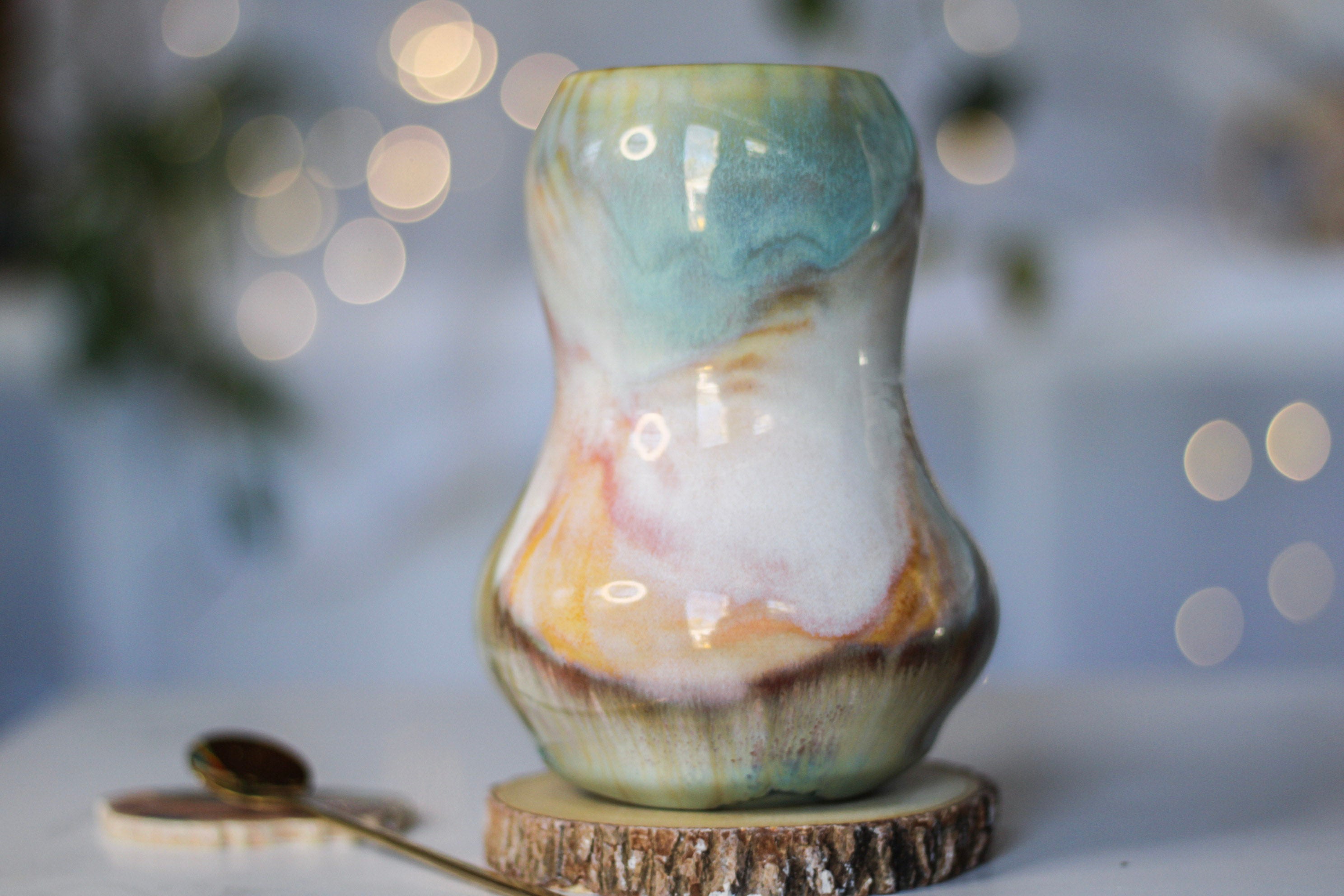 01-B Soft Earth Series PROTOTYPE Acorn Gourd Mug - TOP SHELF, 27 oz.