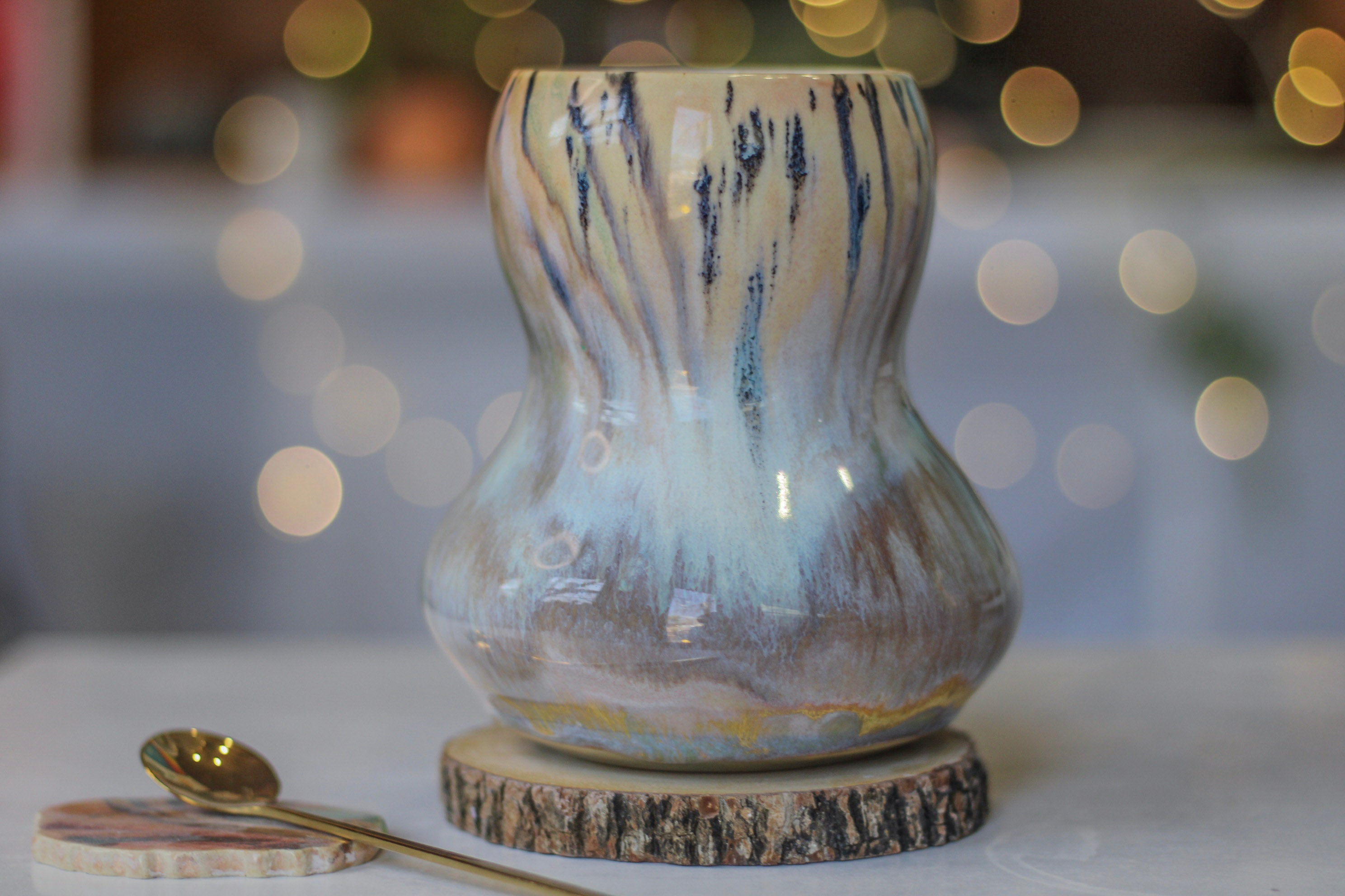 03-A Soft Earth Series PROTOTYPE Acorn Gourd Mug - MINOR MISFIT, 28 oz. - 10% off