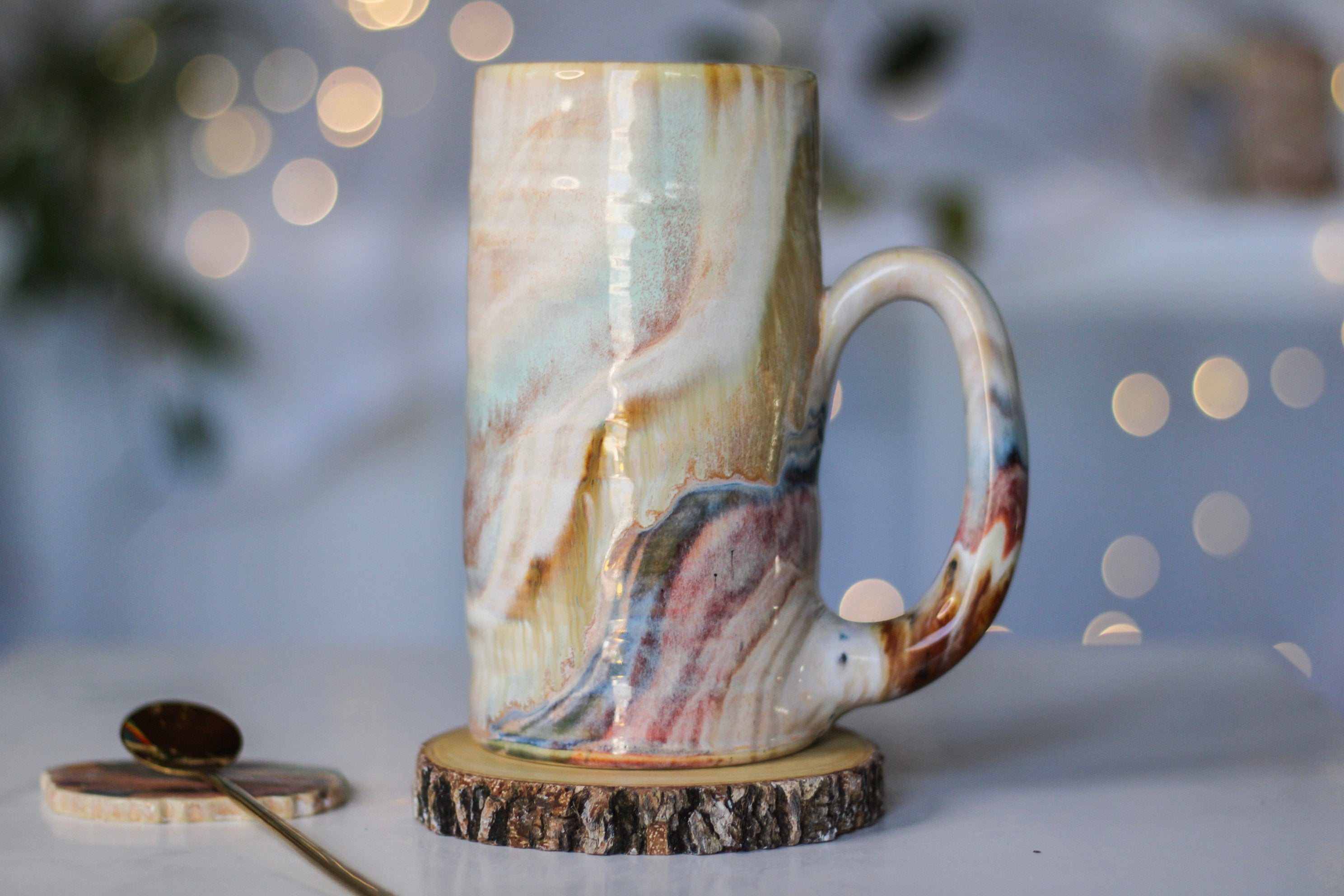 03-B Soft Earth Series PROTOTYPE Textured Stein - TOP SHELF, 20 oz.