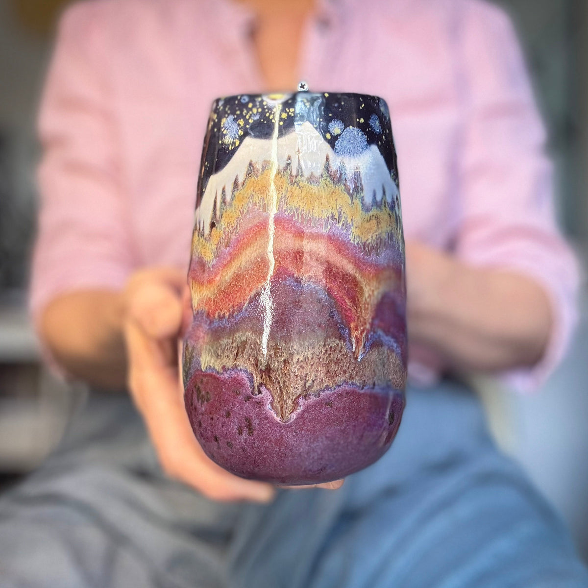 03-B Purple Mountain Majesty Slender Mug, 27 oz.