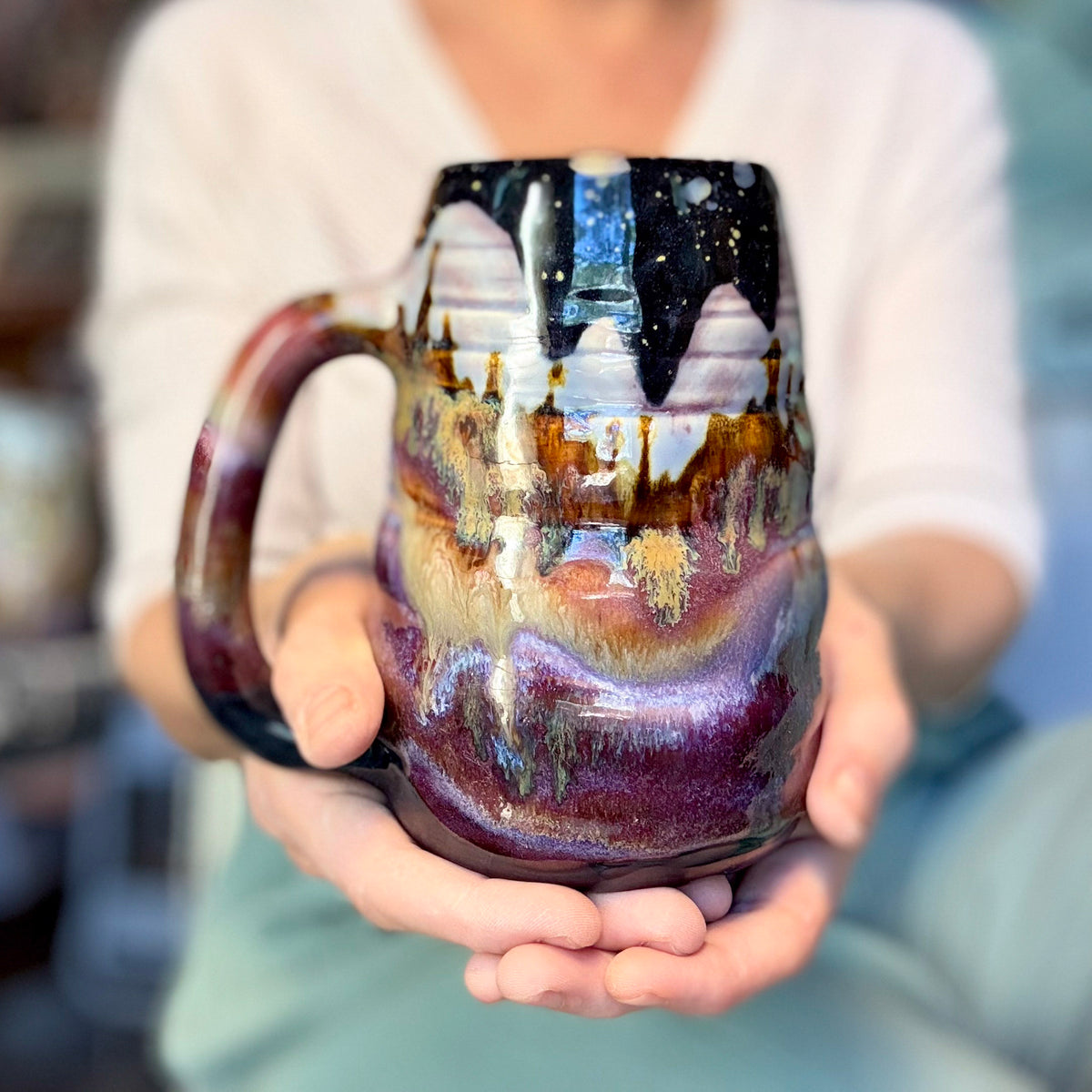 03-B Purple Mountain Majesty Swirly Mug, TOP SHELF - 26 oz.