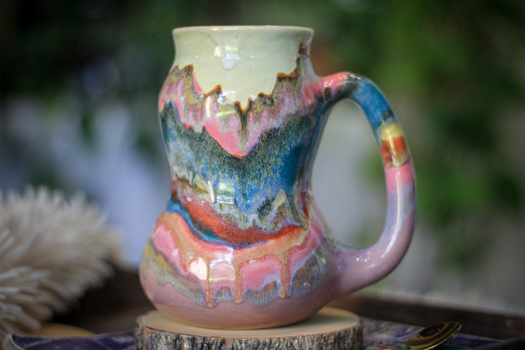 06-B Pastel Valley PROTOTYPE Gourd Mug Variation - TOP SHELF MISFIT, 22 oz.
