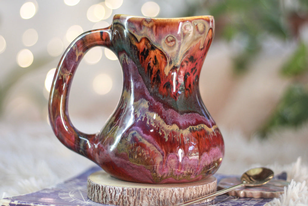 03-B Amber 'FLOW' Variation PROTOTYPE Gourd Mug - TOP SHELF MISFIT, 20 oz.