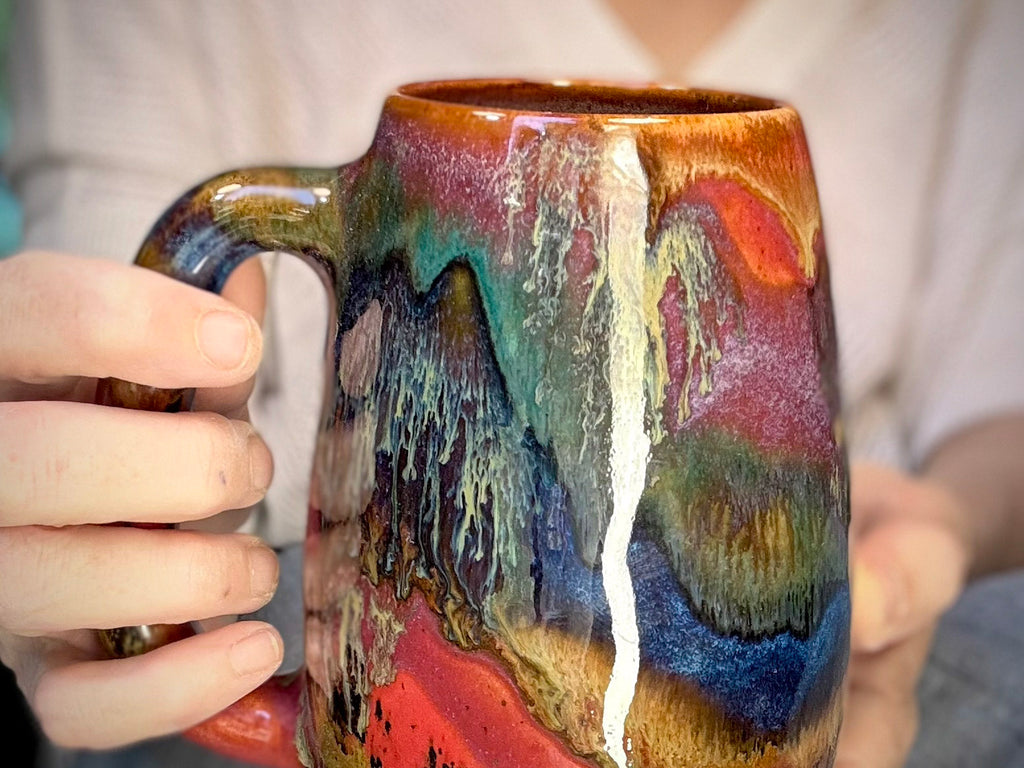 03-B Rainbow Strata Mug - TOP SHELF, 24 oz.