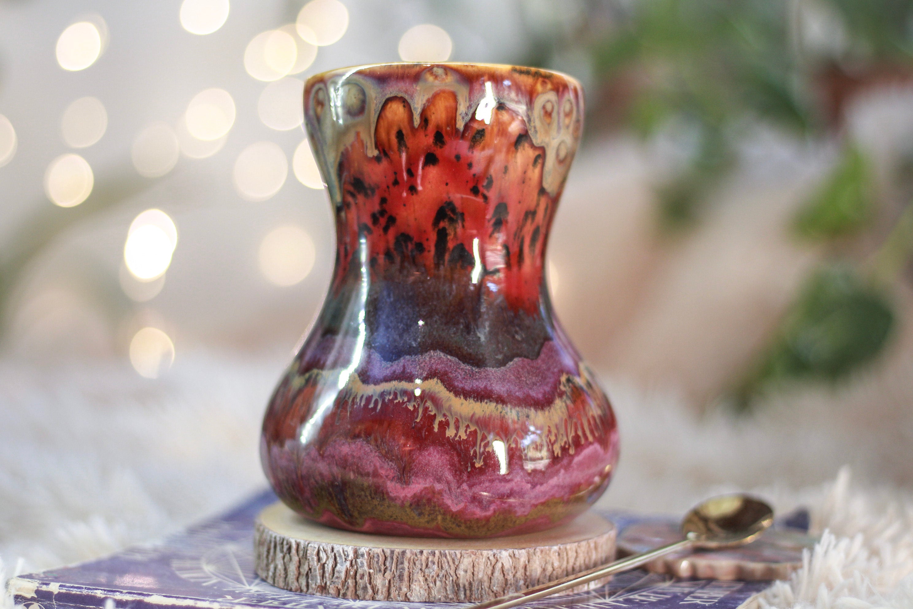03-B Amber 'FLOW' Variation PROTOTYPE Gourd Mug - TOP SHELF MISFIT, 20 oz.