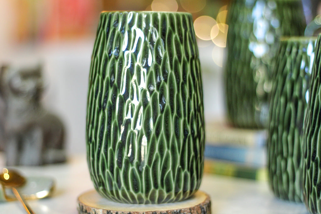 24-E Christmas Evergreen Notched Textured Mug, 22 oz. (This listing is for one mug)
