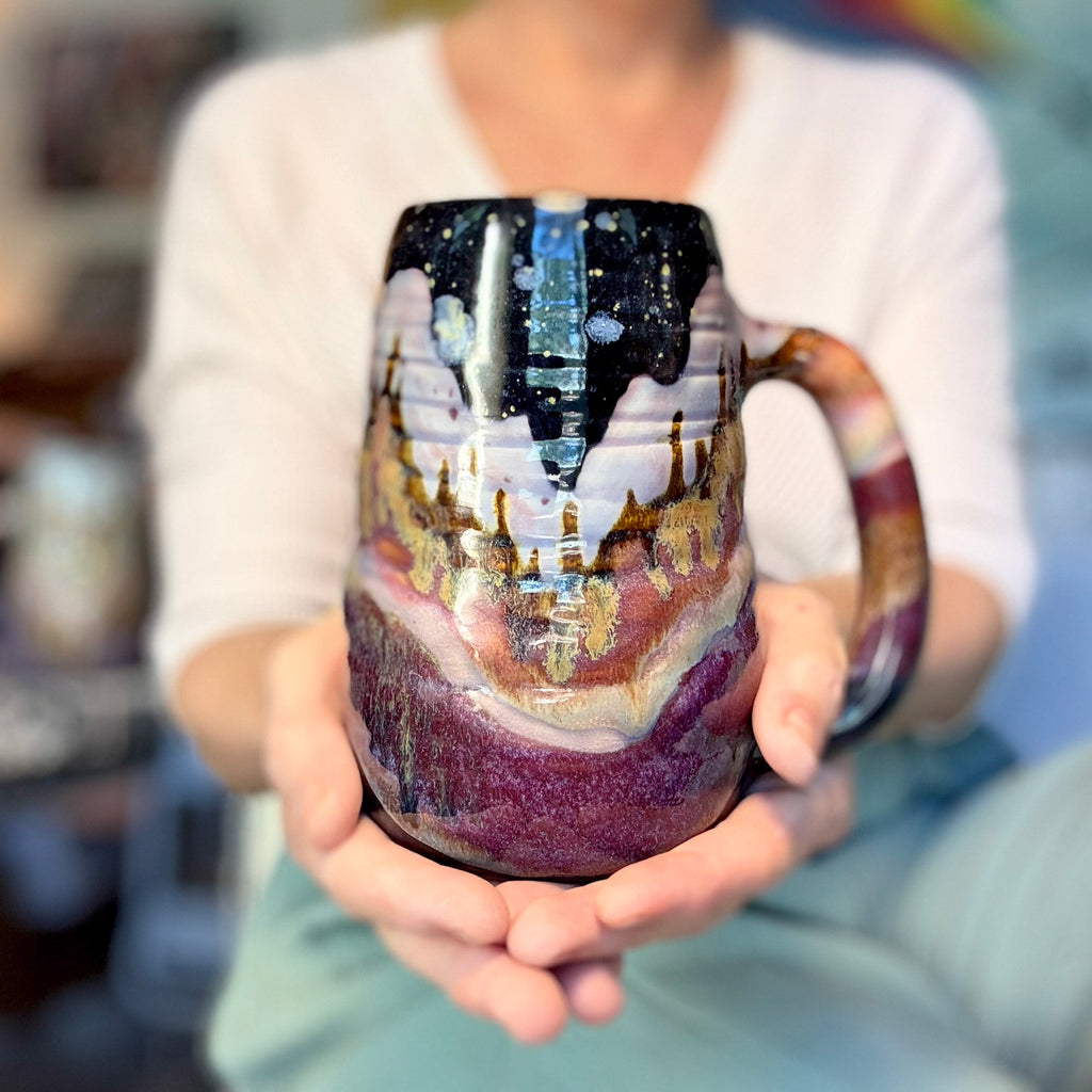 03-B Purple Mountain Majesty Swirly Mug, TOP SHELF - 26 oz.