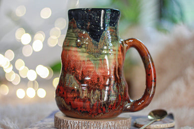 03-A Green Mountain Midnight Barely Flared Textured Divot Mug - TOP SHELF, 26 oz.