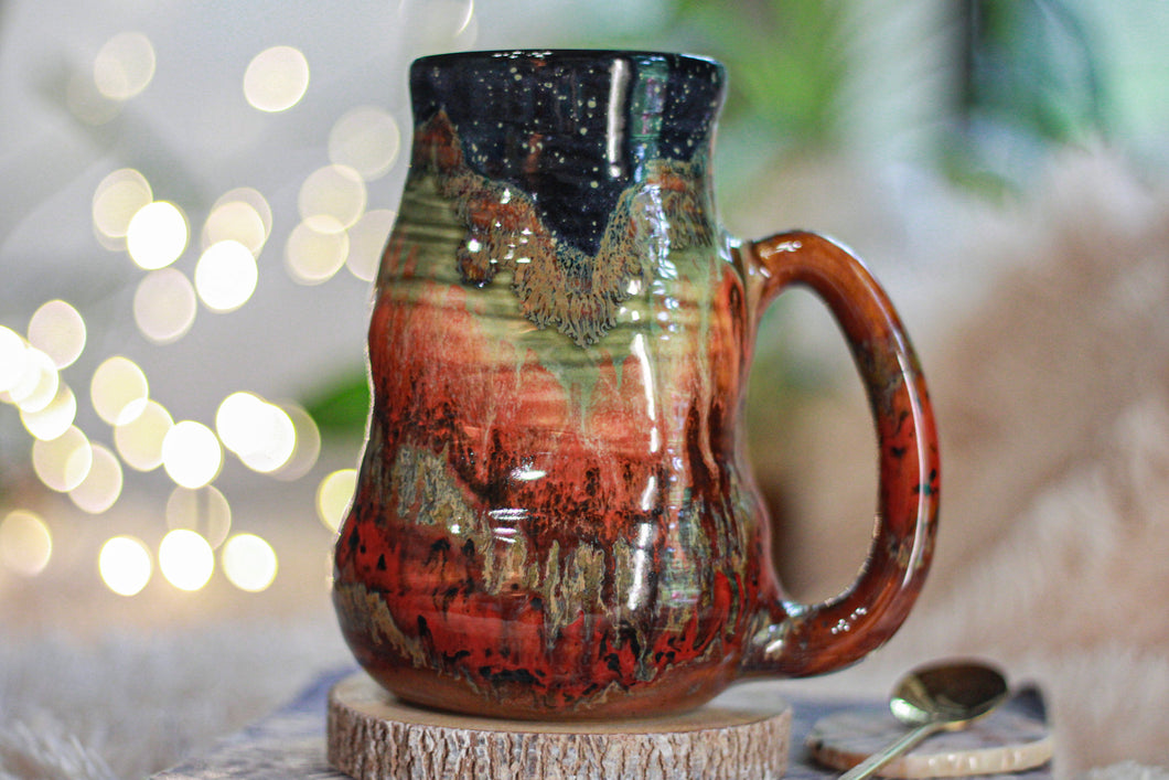 03-A Green Mountain Midnight Barely Flared Textured Divot 'Cuddle' Mug - TOP SHELF, 26 oz.