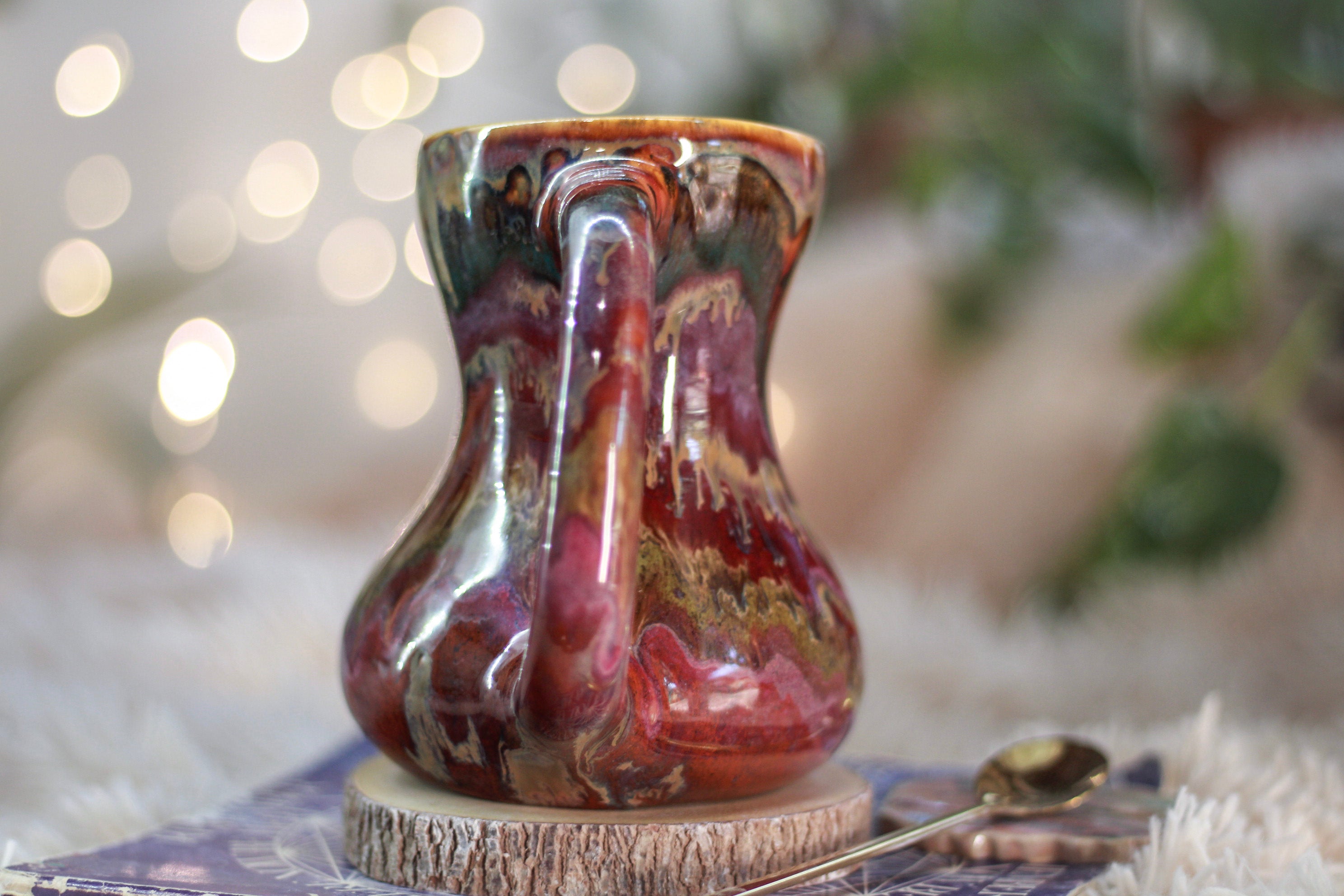 03-B Amber 'FLOW' Variation PROTOTYPE Gourd Mug - TOP SHELF MISFIT, 20 oz.