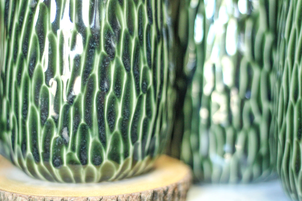 24-E Christmas Evergreen Notched Textured Mug, 22 oz. (This listing is for one mug)