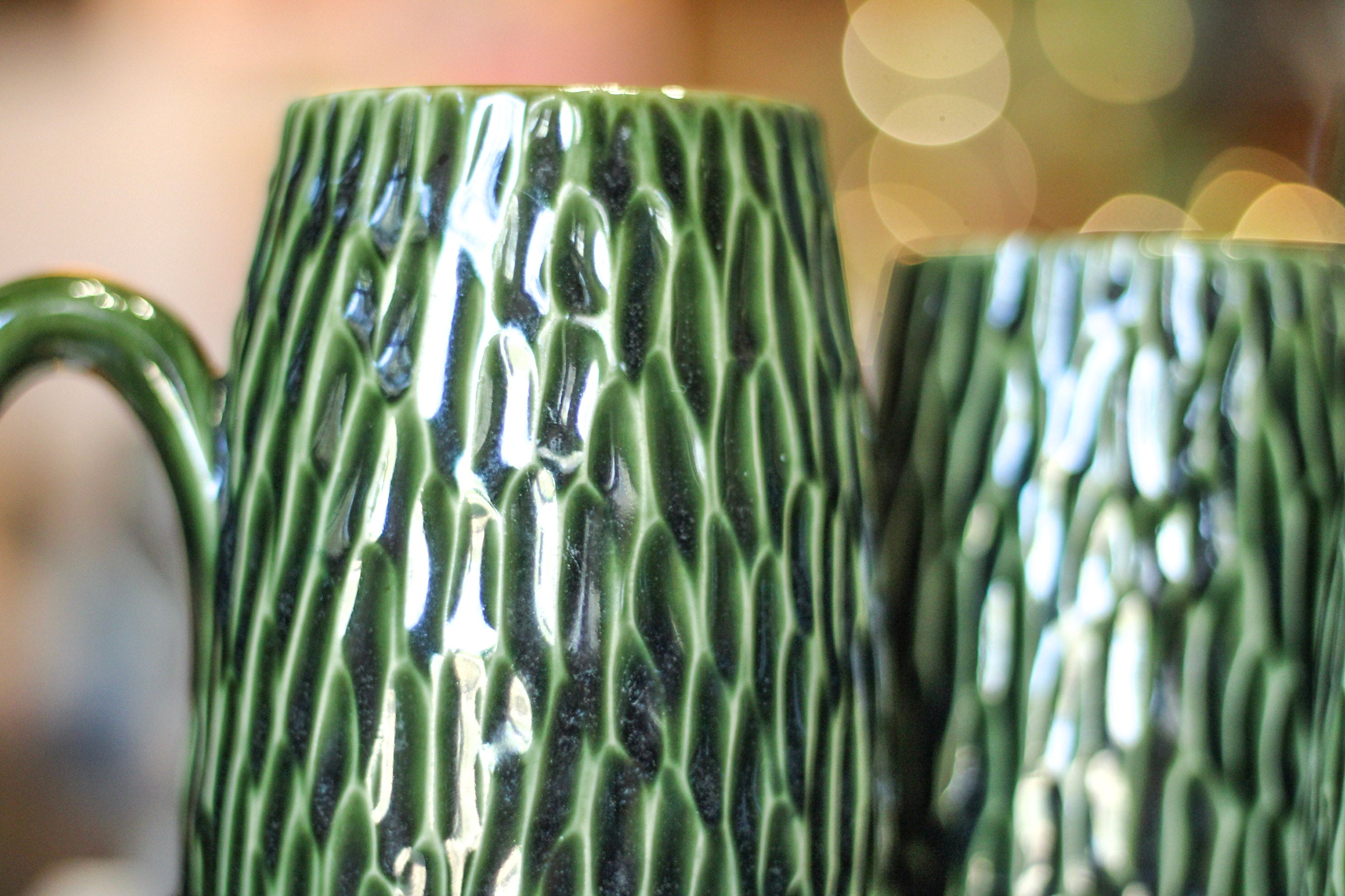 24-E Christmas Evergreen Notched Textured Mug, 22 oz. (This listing is for one mug)