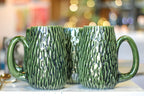 24-E Christmas Evergreen Notched Textured Mug, 22 oz. (This listing is for one mug)
