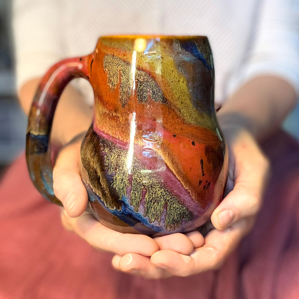 04-D Earthy Rainbow Grotto Mid Mod Mug, 23 oz.