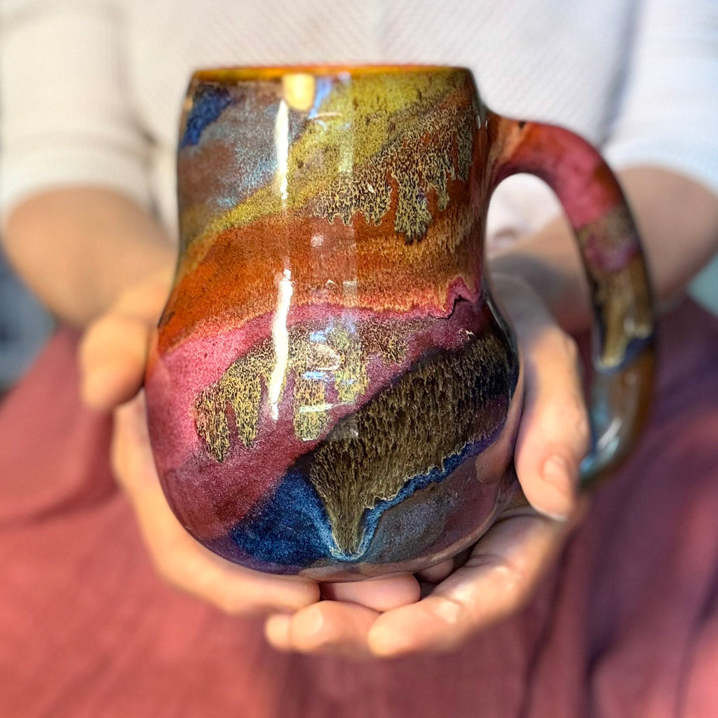 04-D Earthy Rainbow Grotto Mid Mod Mug, 23 oz.