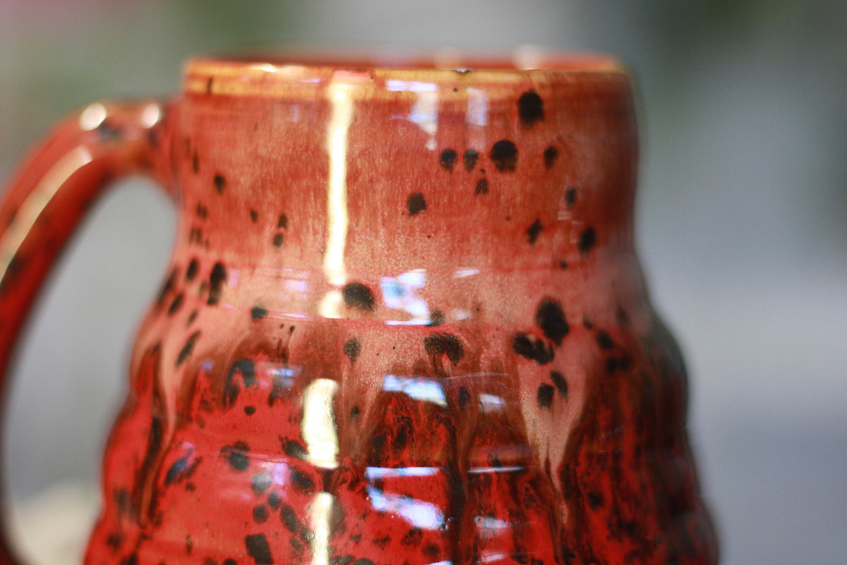 03-E Red Speckled PROTOTYPE Textured Mug, 23 oz.