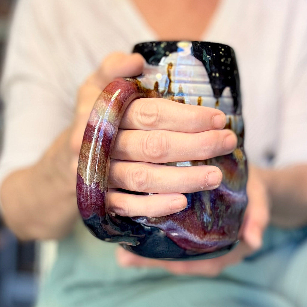03-B Purple Mountain Majesty Swirly Mug, TOP SHELF - 26 oz.