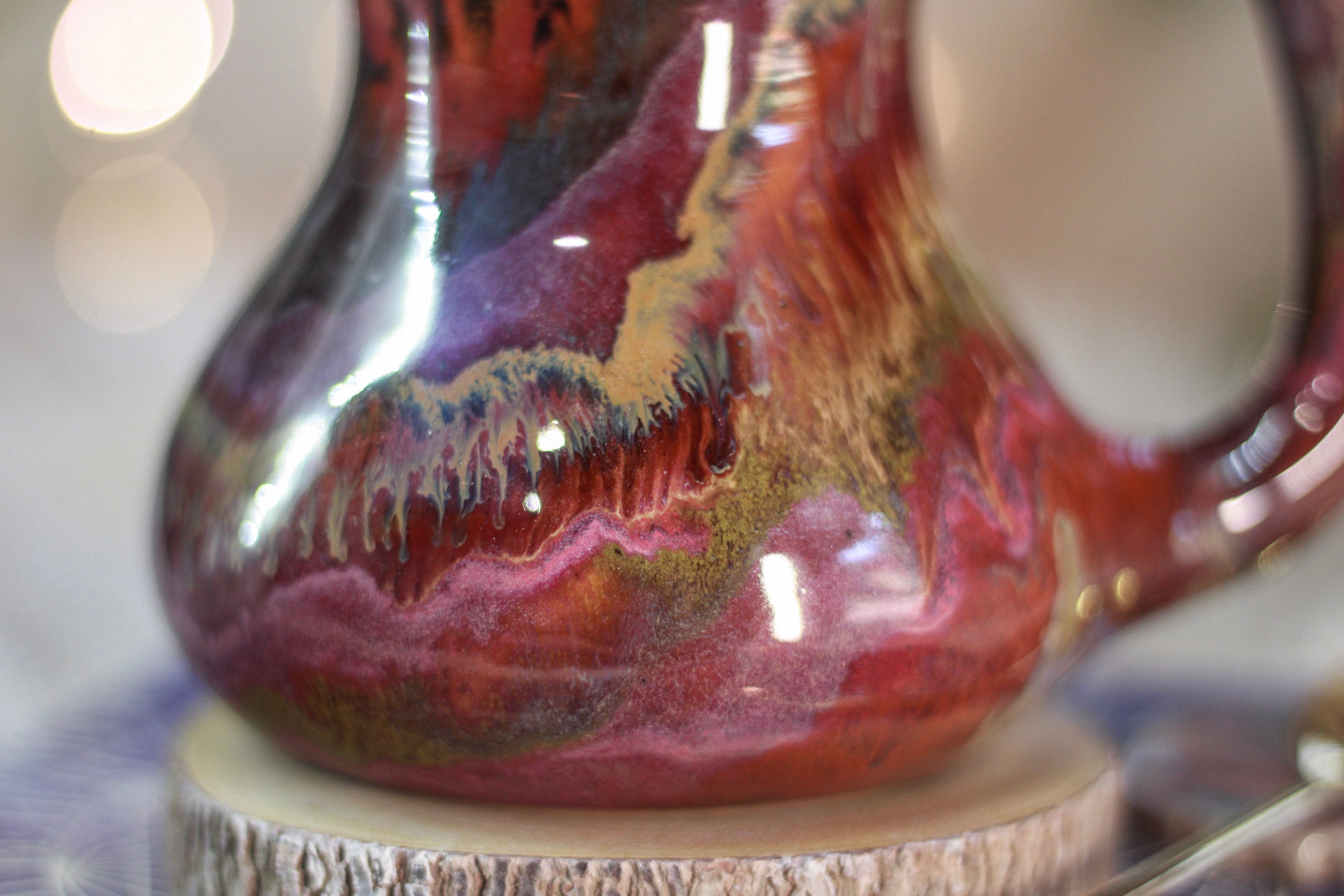 03-B Amber 'FLOW' Variation PROTOTYPE Gourd Mug - TOP SHELF MISFIT, 20 oz.