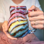 04-B Rainbow Family Mid Mod Mug - TOP SHELF, 22 oz.