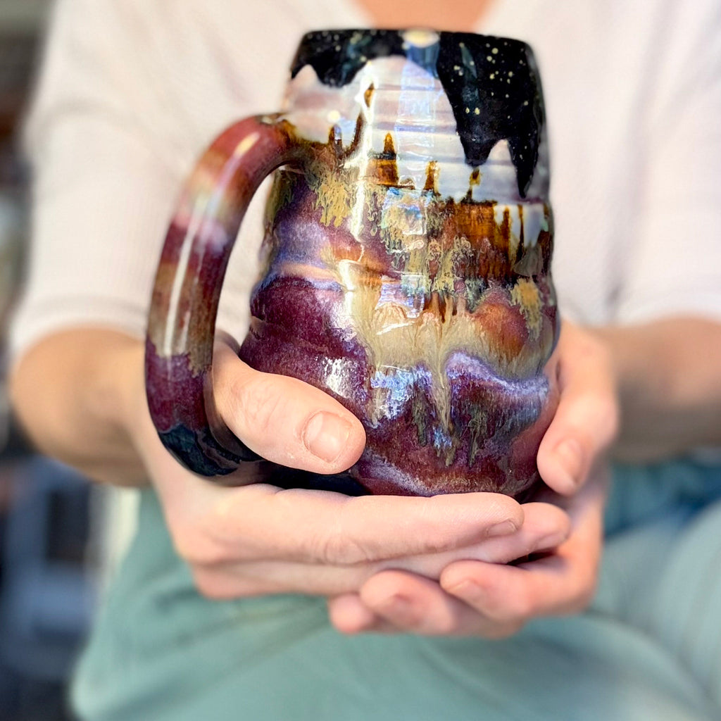 03-B Purple Mountain Majesty Swirly Mug, TOP SHELF - 26 oz.