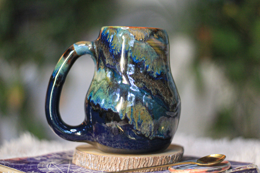 02-D Blue 'FLOW' PROTOTYPE Textured Mug, 18 oz.